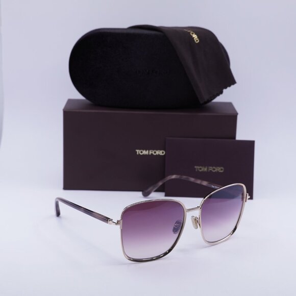 Tom Ford Fern FT1029 28Z Square Sunglasses – Rose Gold/Rose Gradient - Picture 7 of 10